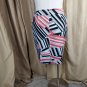 Nine West Black, White, Pink Print Pencil Skirt Size 16