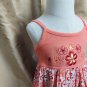 Koala Kids Peach Floral Print Cotton Blend Ruffled Hem Fully Lined Dress Size 18
