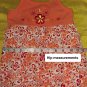 Koala Kids Peach Floral Print Cotton Blend Ruffled Hem Fully Lined Dress Size 18