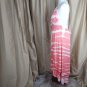 Venus Peach & White Tie Dye Lace Ruffled Detail Hem Goddess Maxi Dress Size L