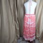 Venus Peach & White Tie Dye Lace Ruffled Detail Hem Goddess Maxi Dress Size L