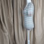 Ann Taylor LOFT Brown & Blue Silk Blend Striped Button Detail Lightweight...