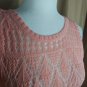 Rewind Peach Lace Knit Sheer Button  Back Size M