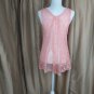 Rewind Peach Lace Knit Sheer Button  Back Size M