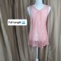 Rewind Peach Lace Knit Sheer Button  Back Size M