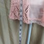 Rewind Peach Lace Knit Sheer Button  Back Size M