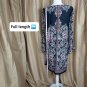 Emma & Michele Black And Red Print Princess Sleeves Slip On Dress Size 14