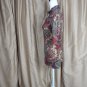 Ann Taylor LOFT Dark Red & Green Paisley Print V Neckline Spandex Blend Top Size