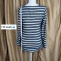 Ann Taylor LOFT Gray & White Striped Zip Front Pouch Sweat Shirt Size XS