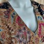 Citrine Brown Floral Print 100% Silk Dress Size 8