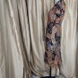 Citrine Brown Floral Print 100% Silk Dress Size 8