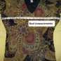 Citrine Brown Floral Print 100% Silk Dress Size 8