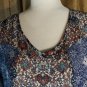 Behind The Seams Blue print lace  Sleeve detail  Top Size M