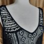 a.n.a Black Cotton Detail Net Knit Top Size L
