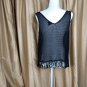 a.n.a Black Cotton Detail Net Knit Top Size L