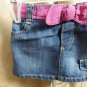 Old Navy Blue Denim Pink Bow Pocket Skirt Size 18-24 Mos.