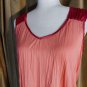 Jaclyn Smith Collection Peach & Pink Crinkled Tank Top Size S