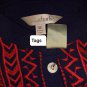 Charming Charlie Navy Blue & Red Detail Sleeveless Tie Back Top Size M
