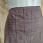 Parisian Signature Brown & Purple Plaid Print Front Pockets Lined Side Zip Skirt