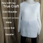 New With Tag True Craft White Lose Knit Cold Shoulder Sweater Size 3X