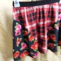 New With Tag The Children's Place Black Floral & Plaid Knee Skirt Size L