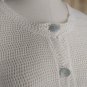 Susan Bristol Ivory Lien Blend Button Down Front Pockets Net Knit Size XL