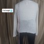 Susan Bristol Ivory Lien Blend Button Down Front Pockets Net Knit Size XL