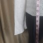 Susan Bristol Ivory Lien Blend Button Down Front Pockets Net Knit Size XL