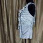 Ashley Stewart White/ Gray Strip Necktie Ruffled Button Up Top Size 14W