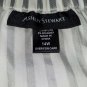 Ashley Stewart White/ Gray Strip Necktie Ruffled Button Up Top Size 14W