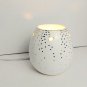 Cermic Glass White & Gold Polka-dot Cut Out Detail Night Light