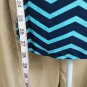 Envy Me Navy , Aqua Blue Side Ruffled Long Top Size M