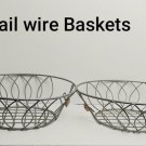 2 Silver Tone Floral Detail Wire Baskets