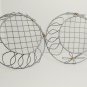 2 Silver Tone Floral Detail Wire Baskets
