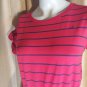 Girl's red / Navy Striped Dress/ Size L 12-14