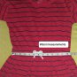 Girl's red / Navy Striped Dress/ Size L 12-14