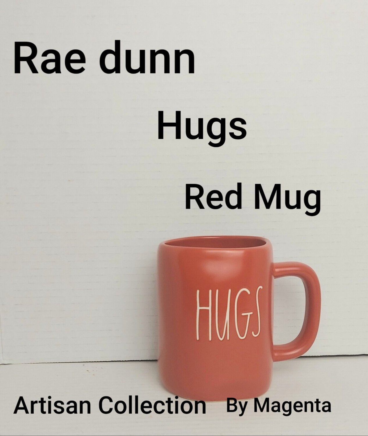 Rae Dunn Red & White Hugs Big Mug