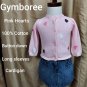 Gymboree Pink Hearts 100% Cotton Knit Cardigan Size 3-6 mos.