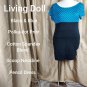 Living Doll Blue & Black Polka-dot Print  Pencil Dress Size XL