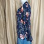Loft Outlet Navyblue Floral Print Ruffled Detail V Neckline Top Size XSP