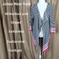 Jones New York Striped 100% Cotton Buttonless Cardigan Size M