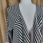 Jones New York Striped 100% Cotton Buttonless Cardigan Size M