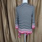 Jones New York Striped 100% Cotton Buttonless Cardigan Size M