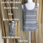 Jack By BB Dakota Black & White Striped  Side Zip Keyhole Back Tank Top size M