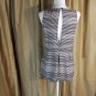 Jack By BB Dakota Black & White Striped  Side Zip Keyhole Back Tank Top size M