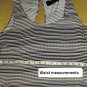 Jack By BB Dakota Black & White Striped  Side Zip Keyhole Back Tank Top size M