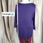 LOFT outlet Purple Cotton Blend Detail Hem Long Sleeves Tee Size XL