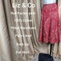 Liz & Co. red print flair 100% cotton zip/ hook closing size 6
