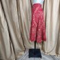 Liz & Co. red print flair 100% cotton zip/ hook closing size 6