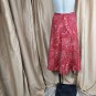 Liz & Co. red print flair 100% cotton zip/ hook closing size 6